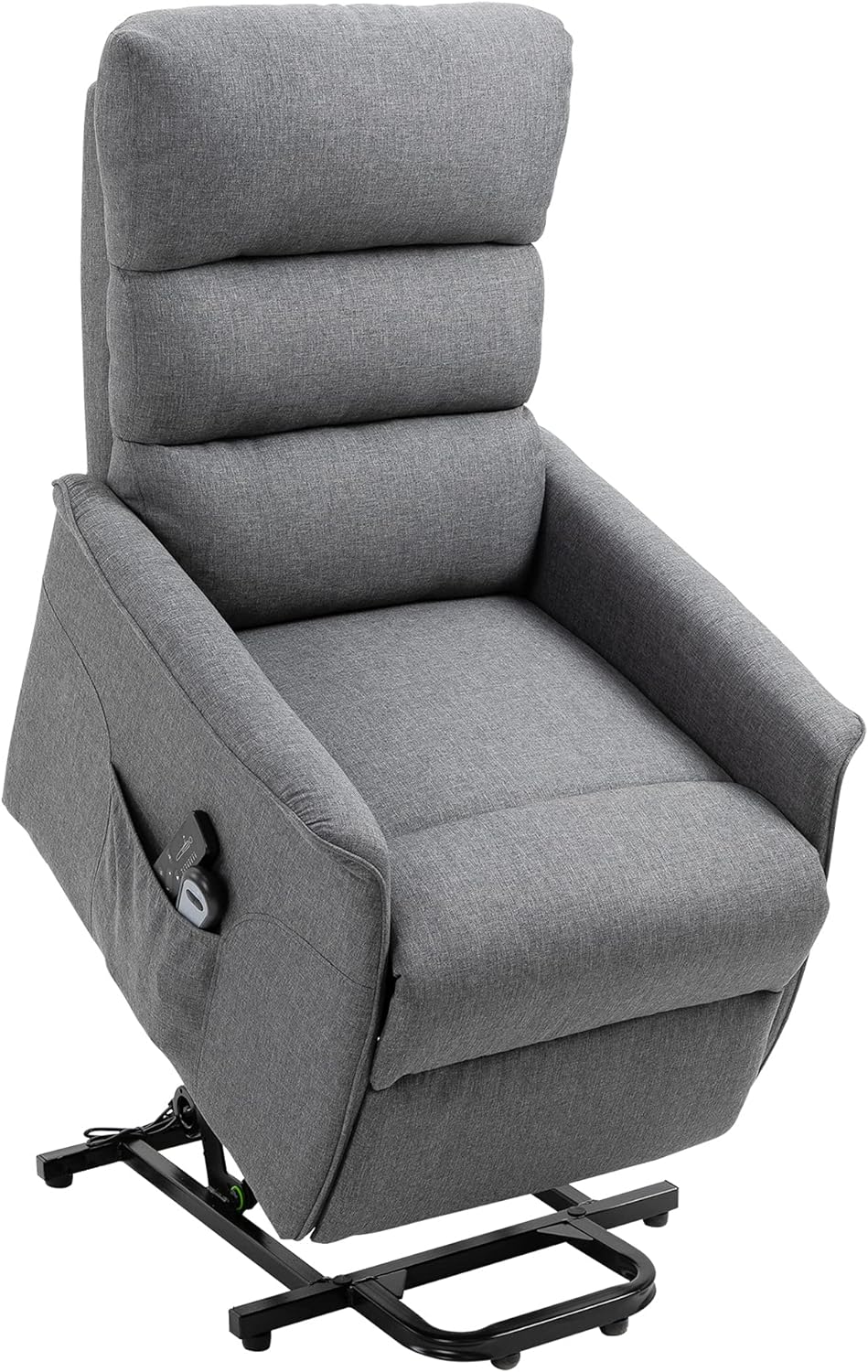 HOMCOM Power Lift Assist Recliner Chair for Elderly with Remote Control, Linen Fabric Upholstery Grey