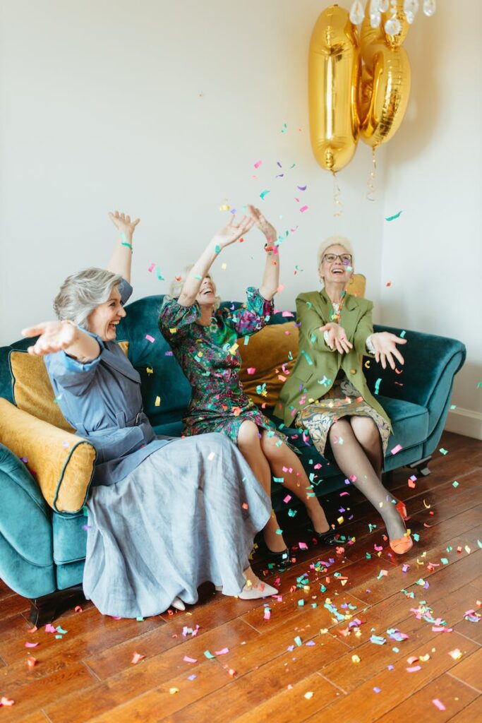 Elderly Women Celebrating 