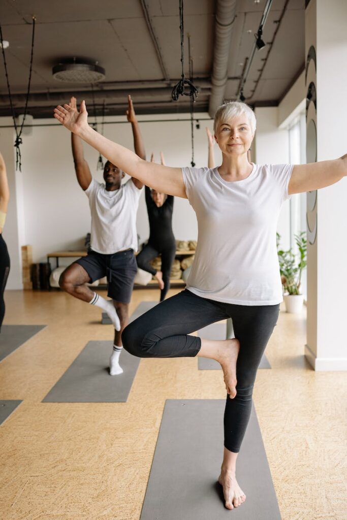 Elderly Woman Doing Yoga