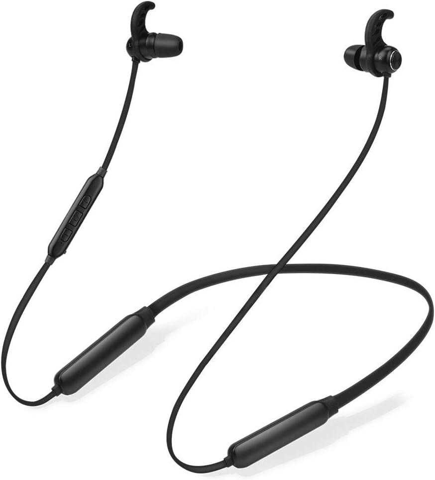 Avantree NB16 Bluetooth Neckband Headphones Earbuds for TV PC, No Delay, 20 Hrs Playtime Wireless Earphones with Mic, Magnetic, Light Comfortable, Compatible with iPhone Cell Phones, Workout Gym