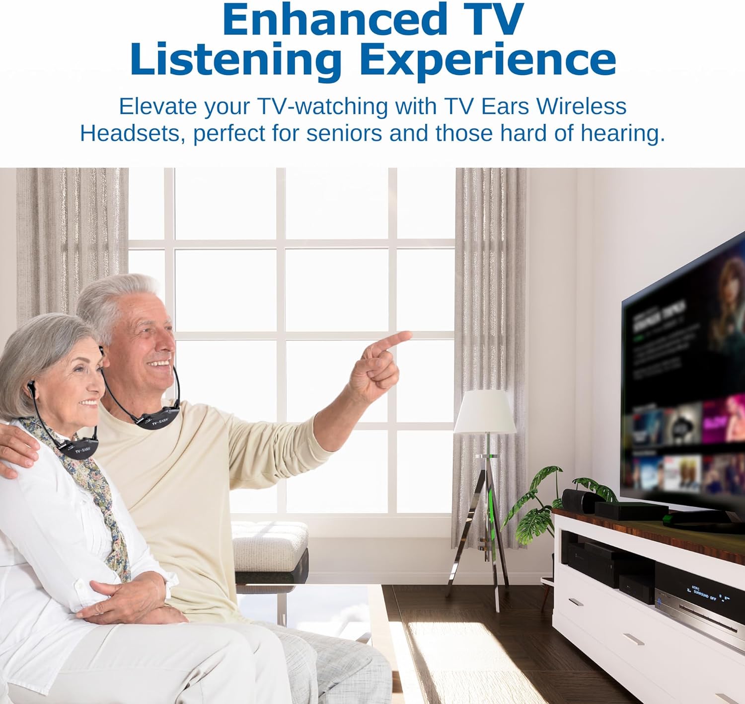 TV Ears Wireless Headset System - Additional Analog Wireless Headset for TV - Replacement Headset for TV Ears Original - Ideal for Seniors  those with Hearing Impairments - RF Transmitter Headphones