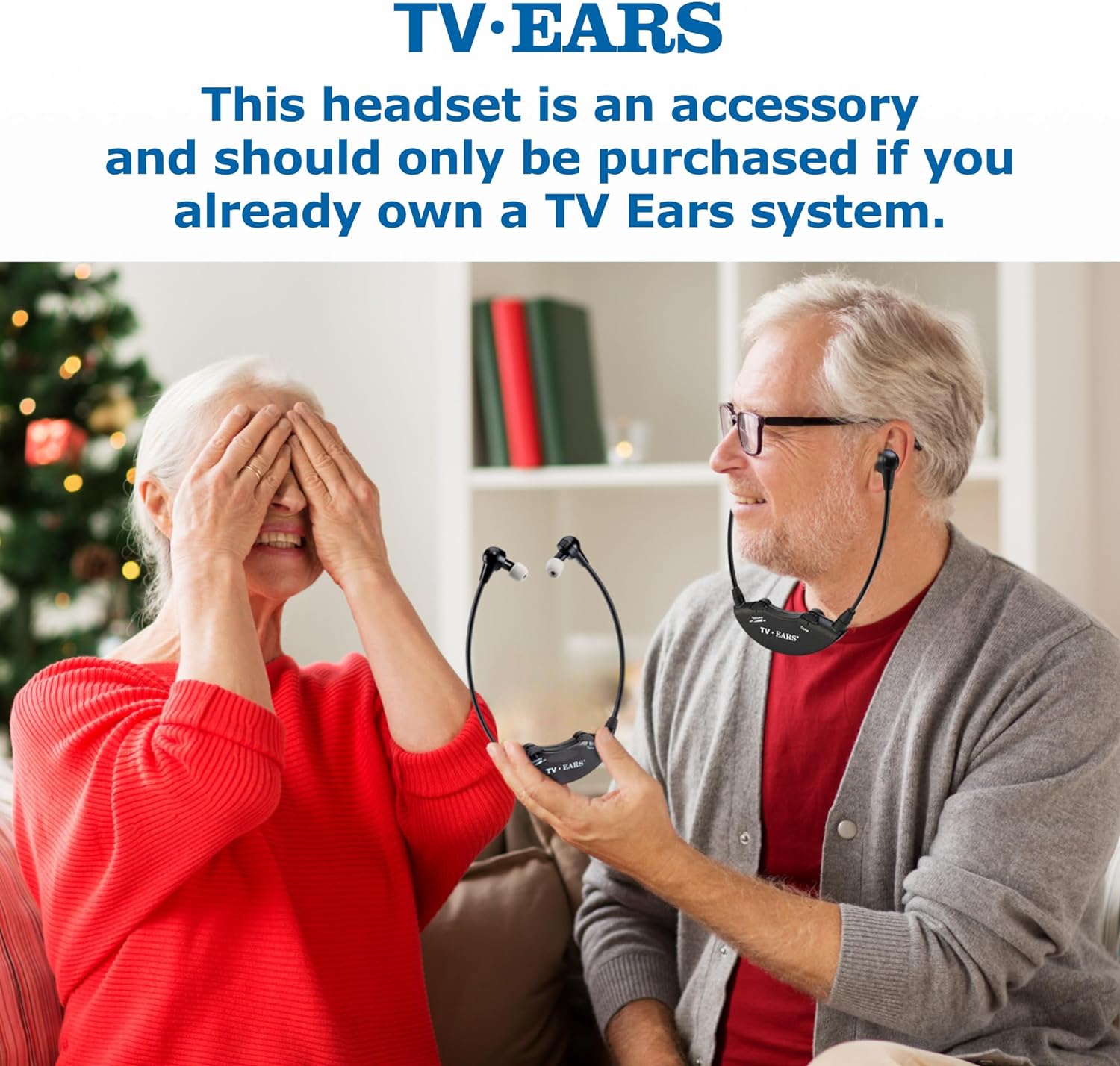 TV Ears Wireless Headset System - Additional Analog Wireless Headset for TV - Replacement Headset for TV Ears Original - Ideal for Seniors  those with Hearing Impairments - RF Transmitter Headphones