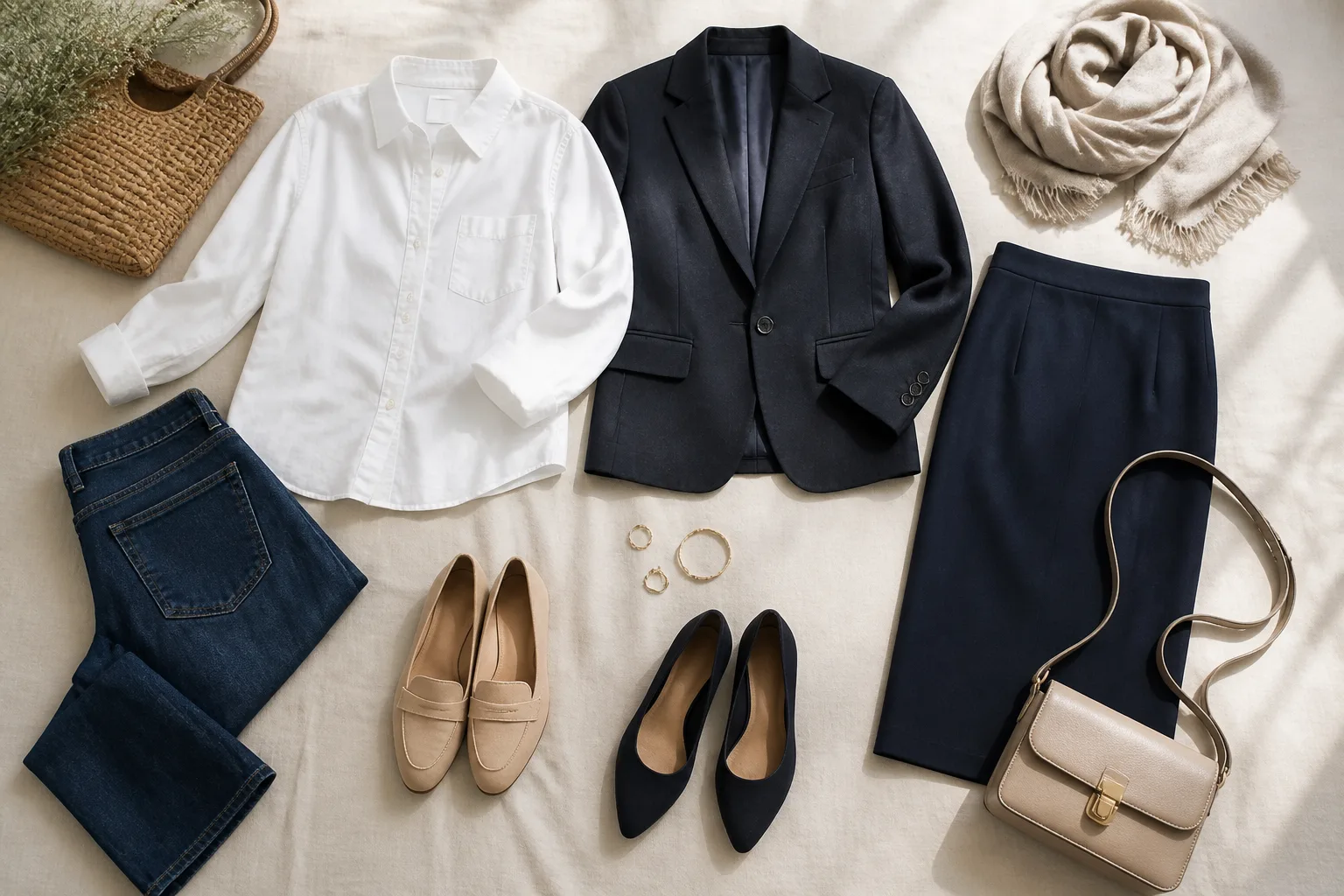 What wardrobe staples and quantities make a versatile capsule wardrobe for women over 50?