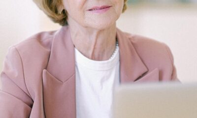 elderly women at work on computer