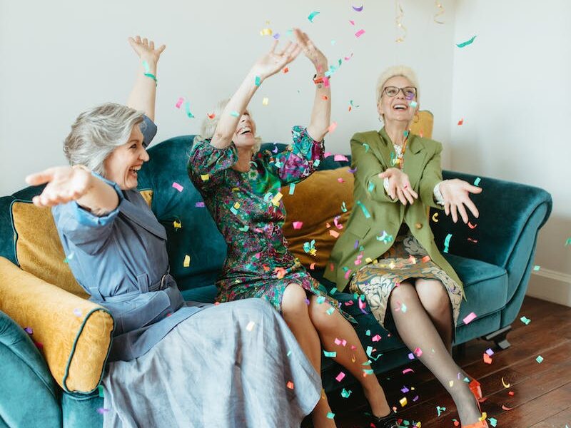 Elderly Women Celebrating