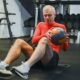 Elderly Man Working Out at the Gym bodybuilding